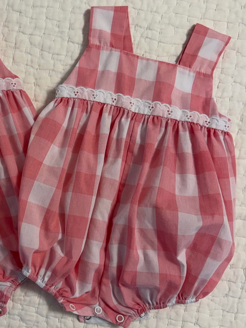 The Beaufort Bonnet Company Pink and White Gingham Bubble One-Piece